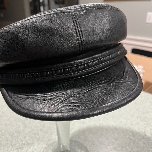 Sterkowski Sz XXL Danube Mod 9 Black Leather Unisex Hat‎ Cap Men Women main image 4